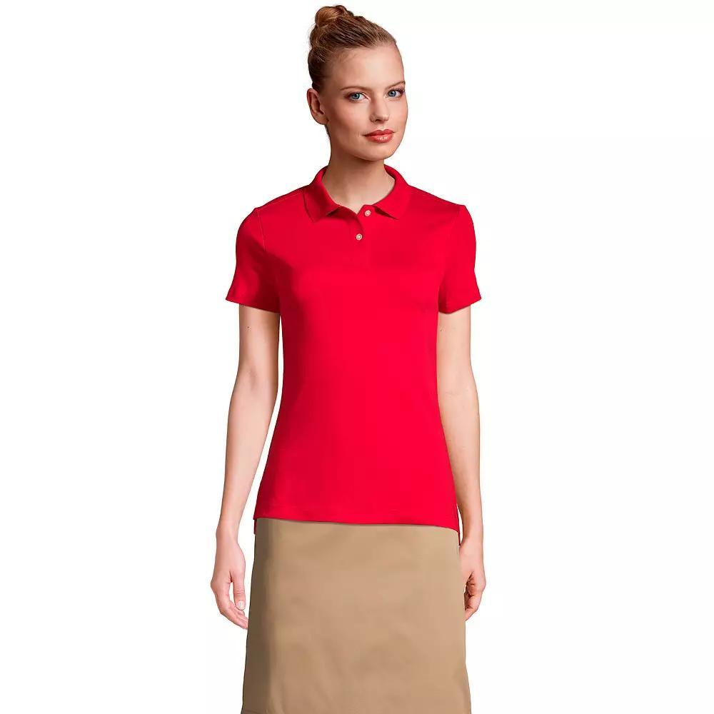 Womens Lands End School Uniform Short Sleeve Interlock Polo Shirt Product Image
