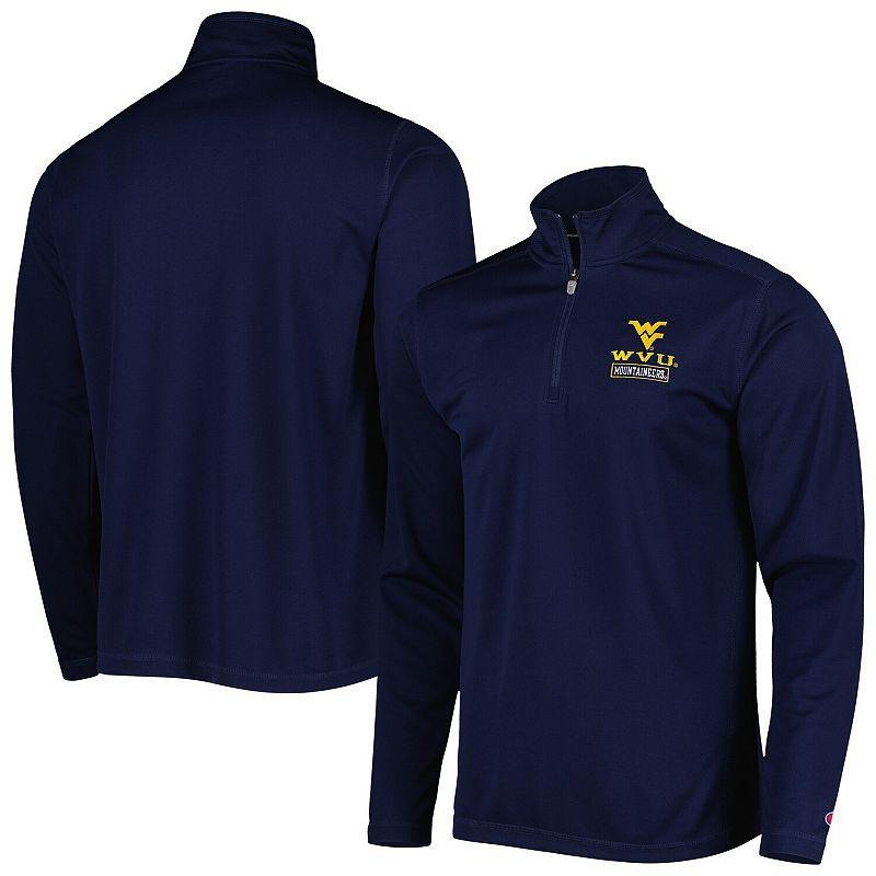 Men's Champion Navy West Virginia Mountaineers Textured Quarter-Zip Jacket, Size: 2XL, Blue Product Image