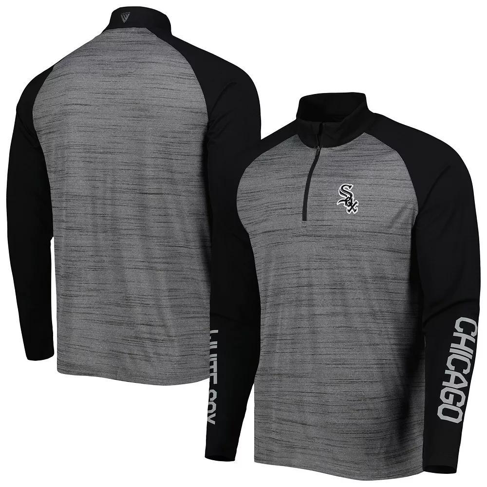 Men's Levelwear Heather Gray Chicago White Sox Vandal Raglan Quarter-Zip Top, Size: XL, Grey Product Image