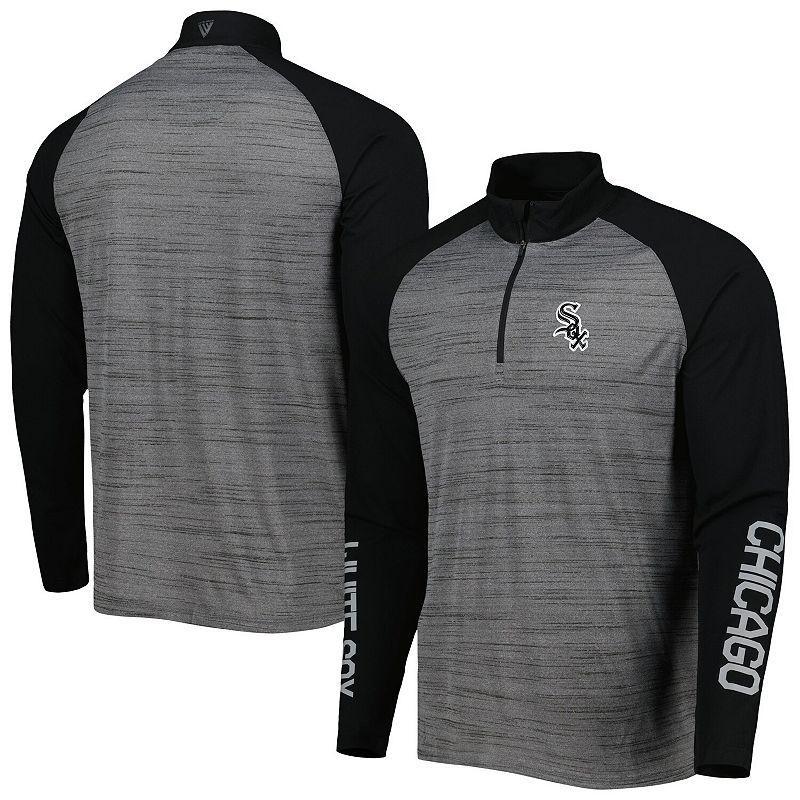 Men's Levelwear Heather Gray Chicago White Sox Vandal Raglan Quarter-Zip Top, Size: XL, Grey Product Image