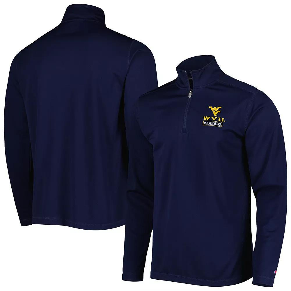 Men's Champion Navy West Virginia Mountaineers Textured Quarter-Zip Jacket, Size: 2XL, Blue Product Image
