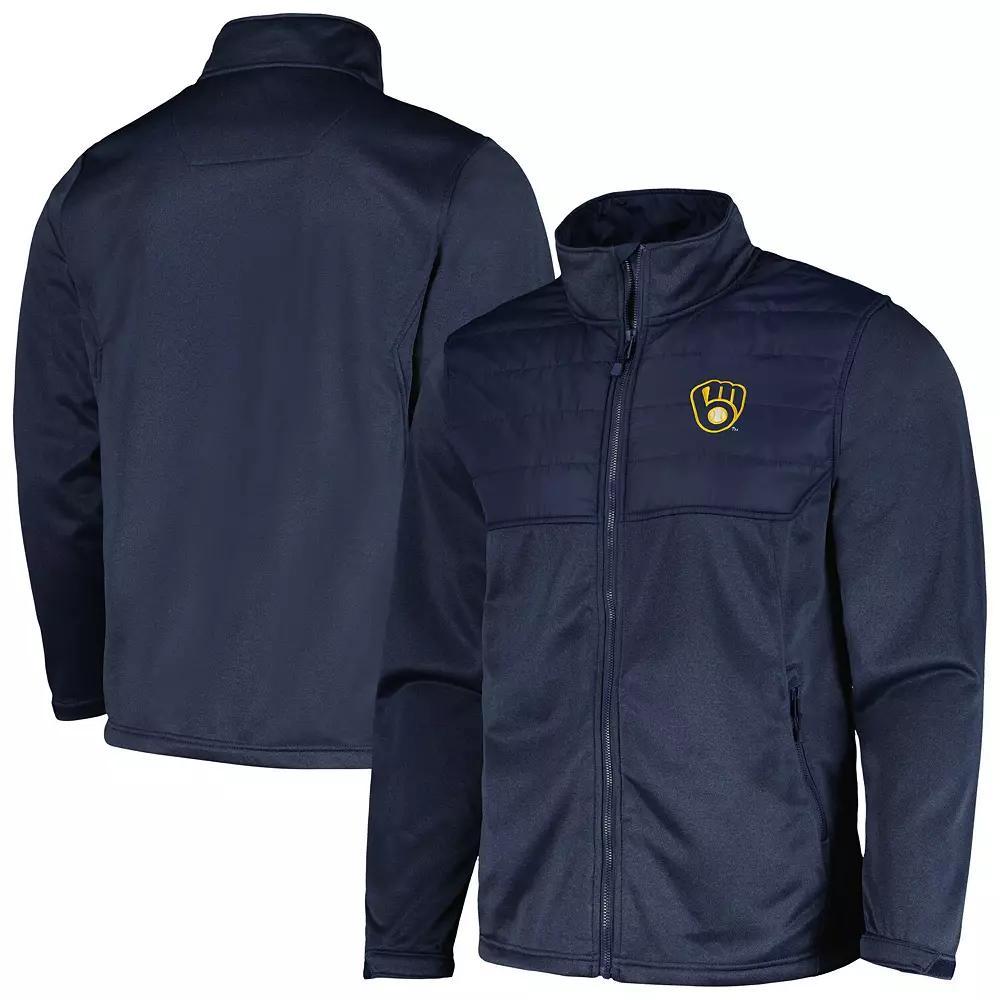 Men's Dunbrooke  Heather Navy Milwaukee Brewers Explorer Full-Zip Jacket, Size: Small, Blue Product Image