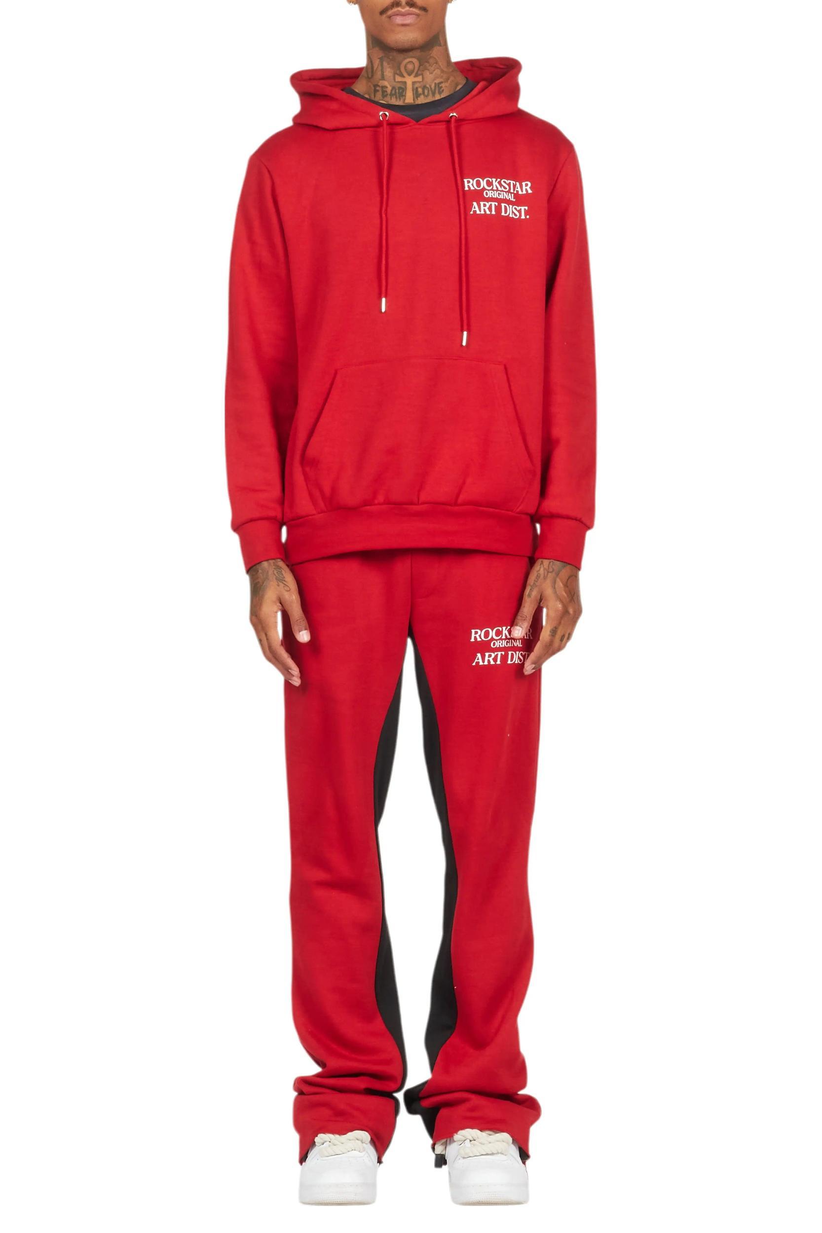 Briggs Burgundy Hoodie/Baggy Fit Pant Set Male Product Image