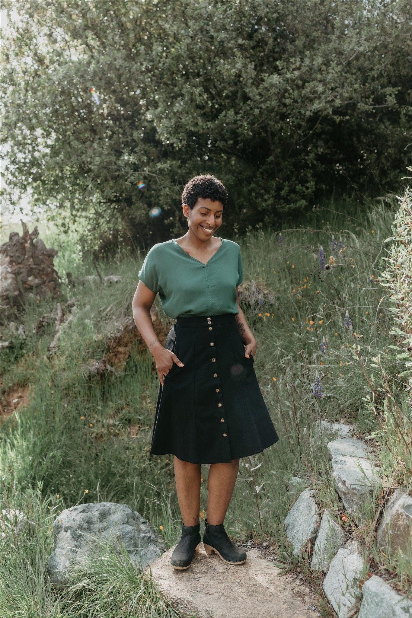 Dolman Top in Emerald Challis Product Image