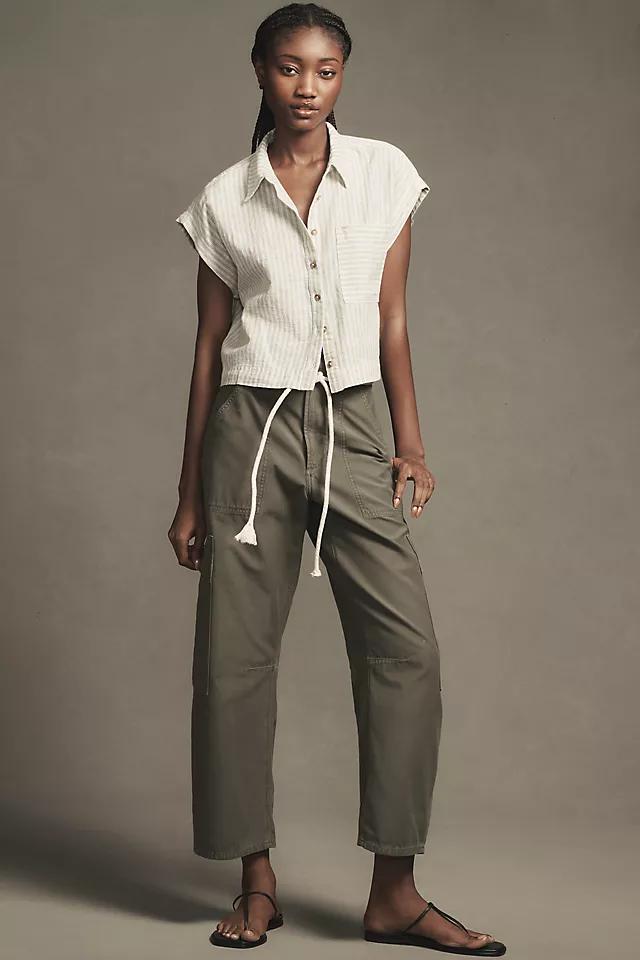 Pilcro Linen Wedge Cropped Blouse Product Image