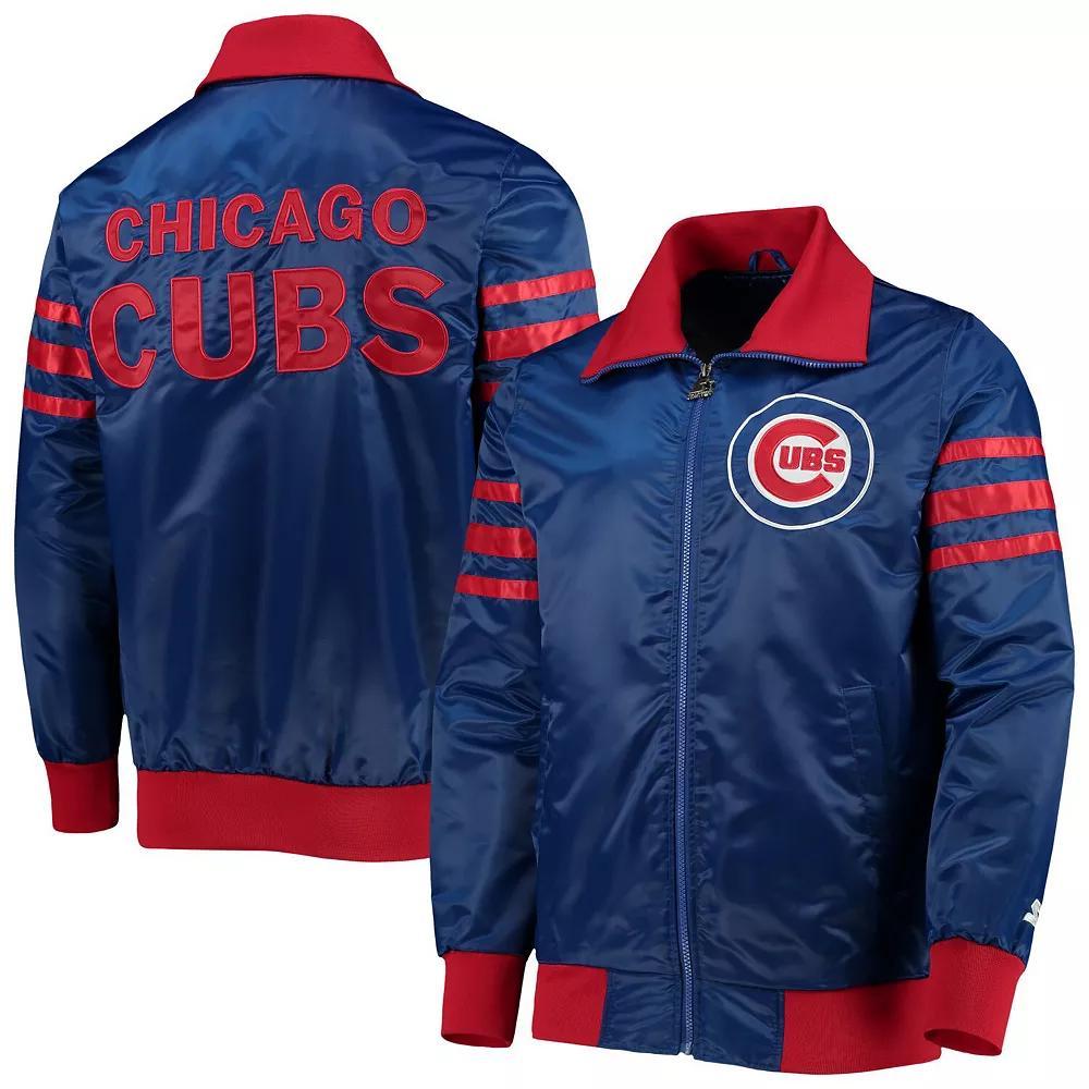 Men's Starter Royal Chicago Cubs The Captain II Full-Zip Varsity Jacket, Size: 2XL, Blue Product Image