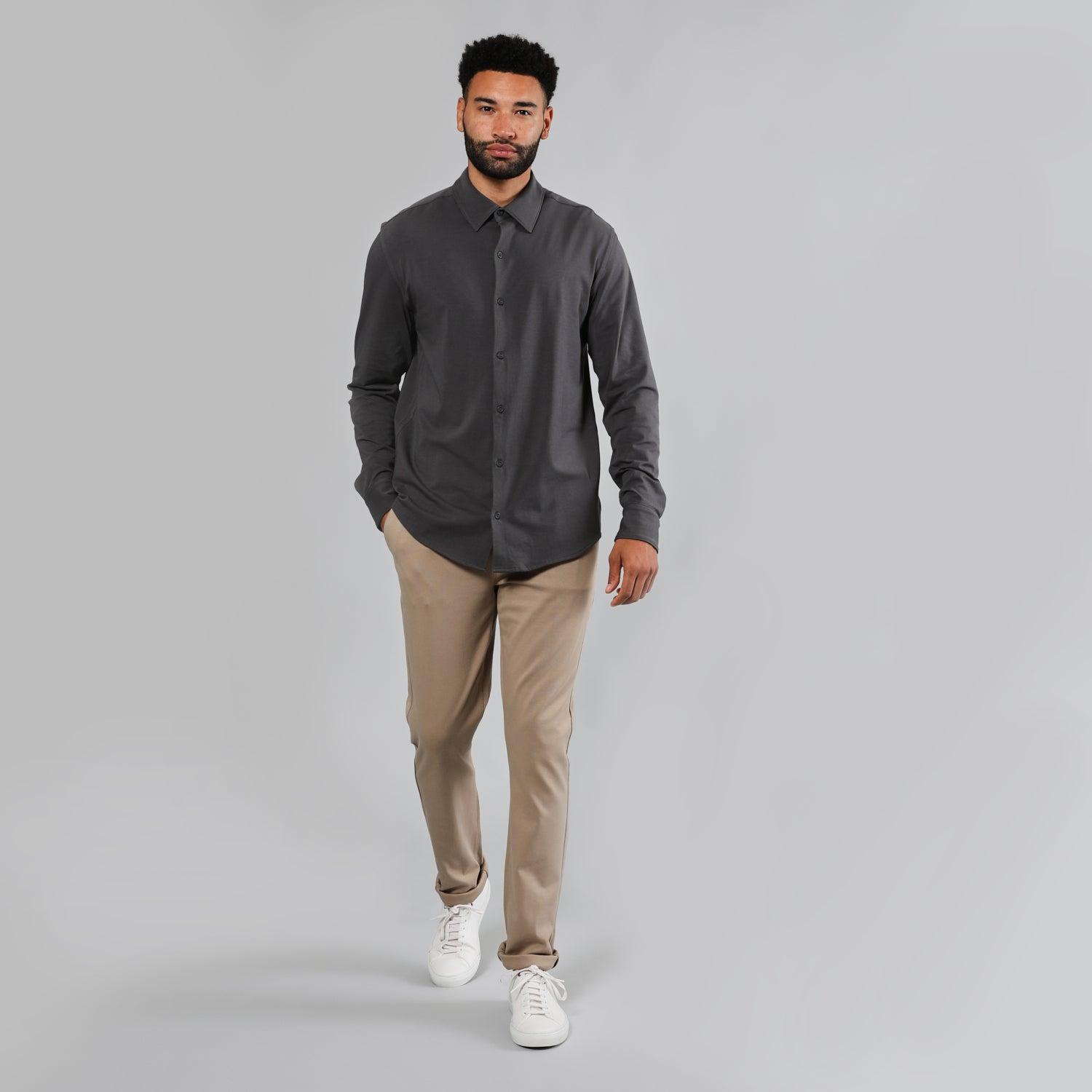Carbon Long Sleeve Knit Shirt Product Image