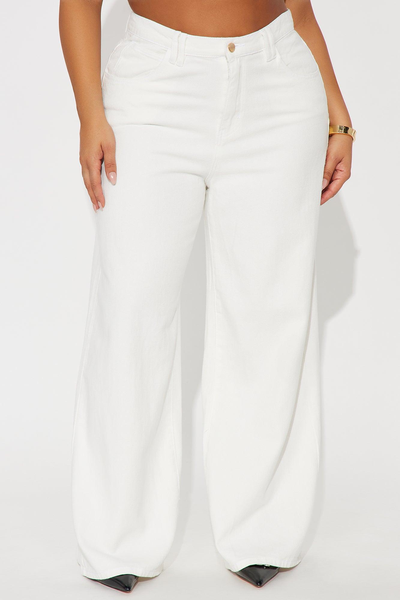 Très Jolie Wide Leg Jeans - White Product Image