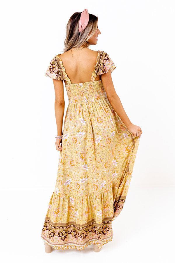 Sea Divine Smocked Maxi In Primrose Yellow Product Image