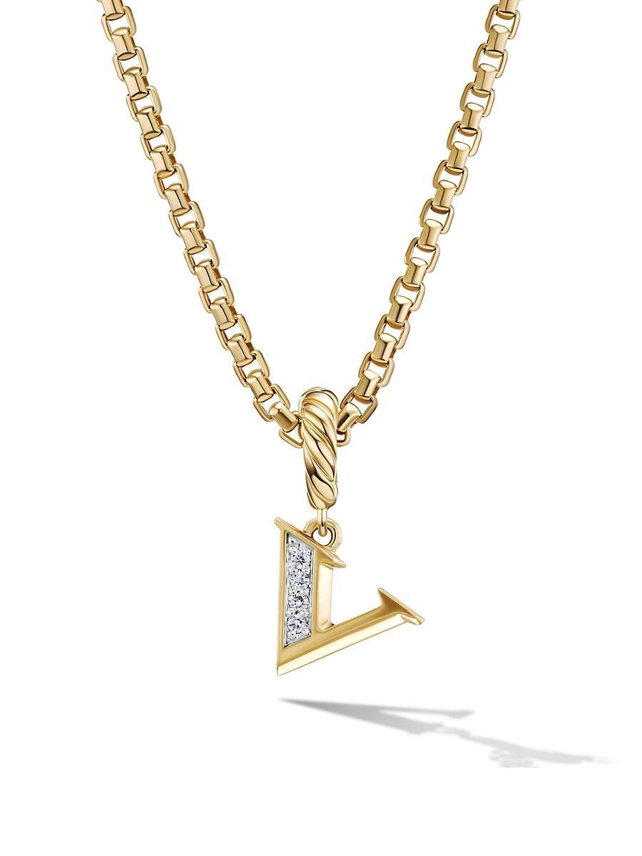 David Yurman 18K Gold Amulets Diamond Pave Initial Pendant Product Image