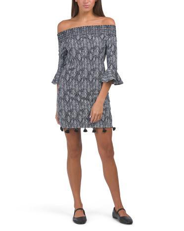 Sanibel Smocked Mini Dress for Women | Spandex/Nylon Product Image