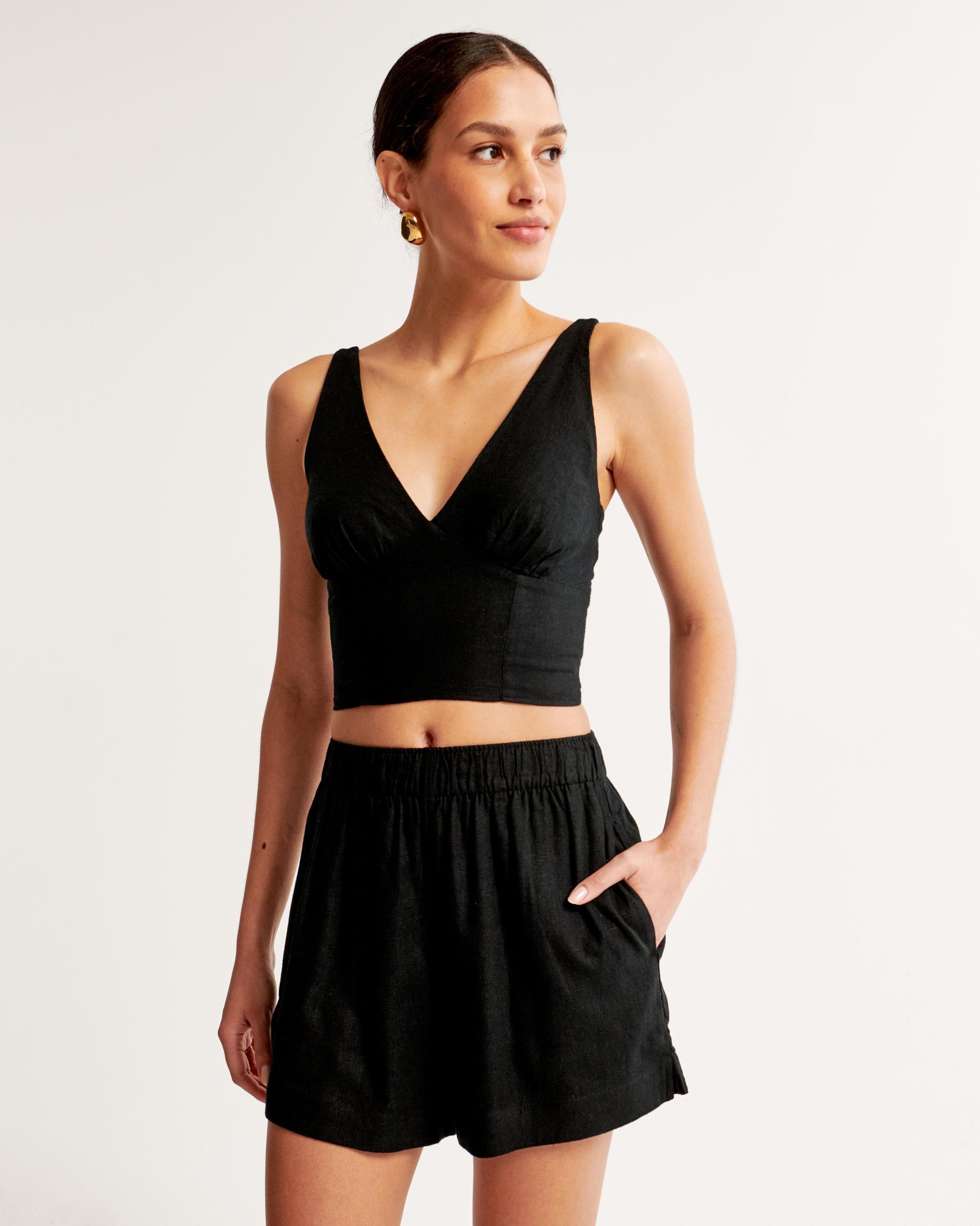 Linen-Blend Pull-On Short Product Image