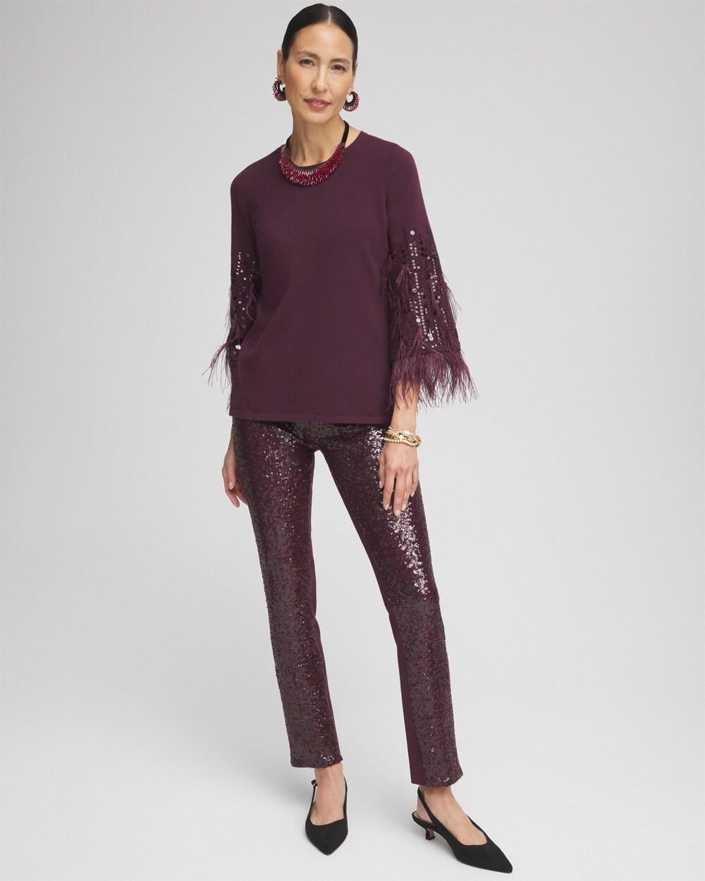 Juliet Sequin Front Ankle Pants Product Image