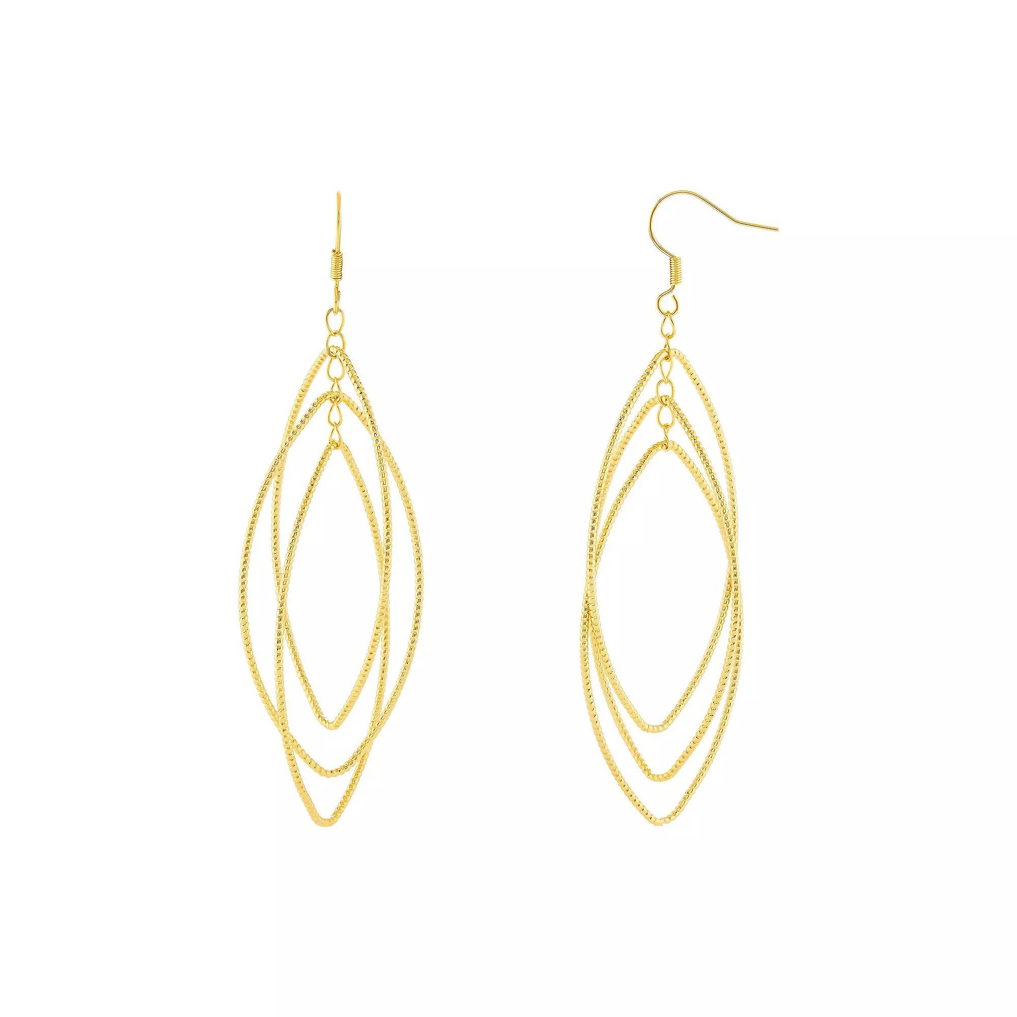 PRIMROSE Textured Marquise Shape Orbital Drop Earrings, Women's, Gold Tone Product Image