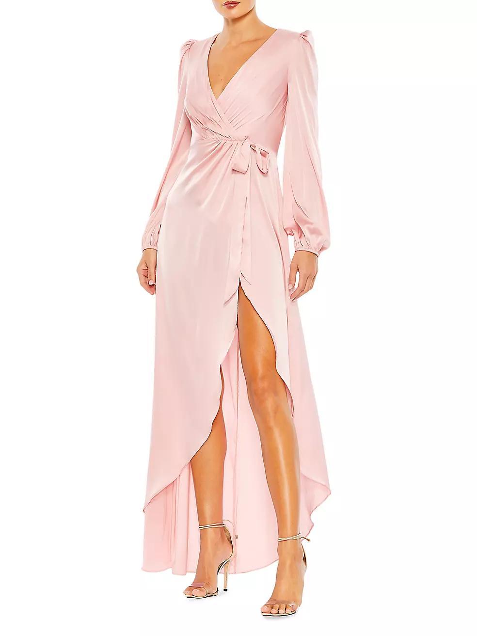 Ieena Satin Wrap Gown Product Image