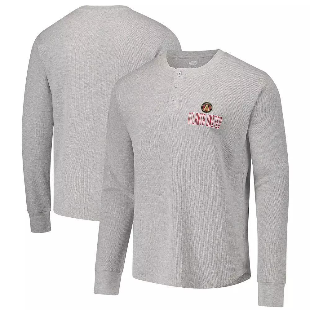 Men's Concepts Sport Gray Atlanta United FC Region Thermal Knit Henley Long Sleeve T-Shirt, Size: Small, Atu Grey Product Image