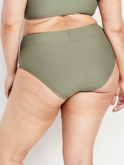 Banded High-Waist Bikini Swim Bottoms Product Image