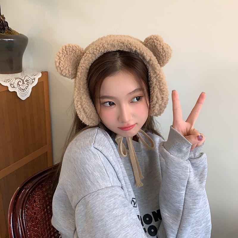 Bear Ear Faux Shearling Ear Muffs Product Image