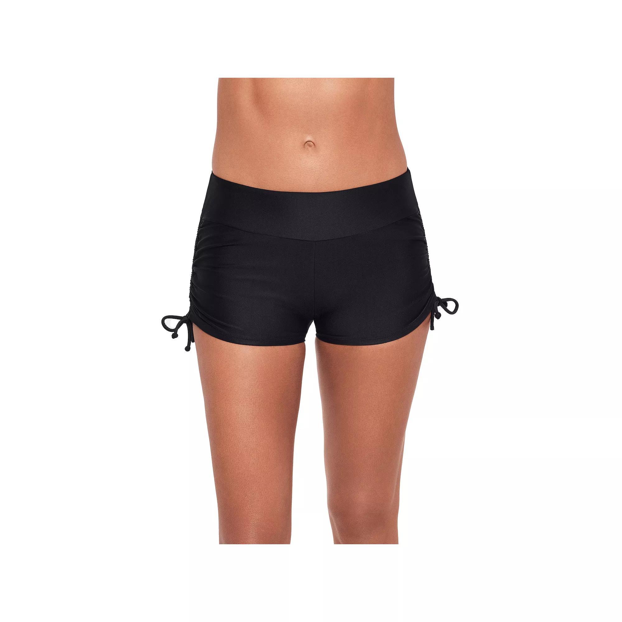 Women's ECO BEACH Side-Ruched Swim Shorts, Size: Small, Dusty Purple Product Image