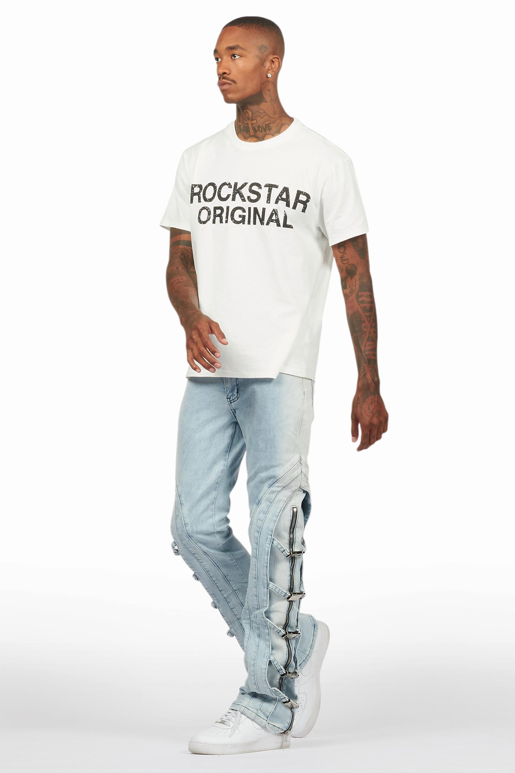 Attila Light Blue Stacked Flare Jean Male Product Image