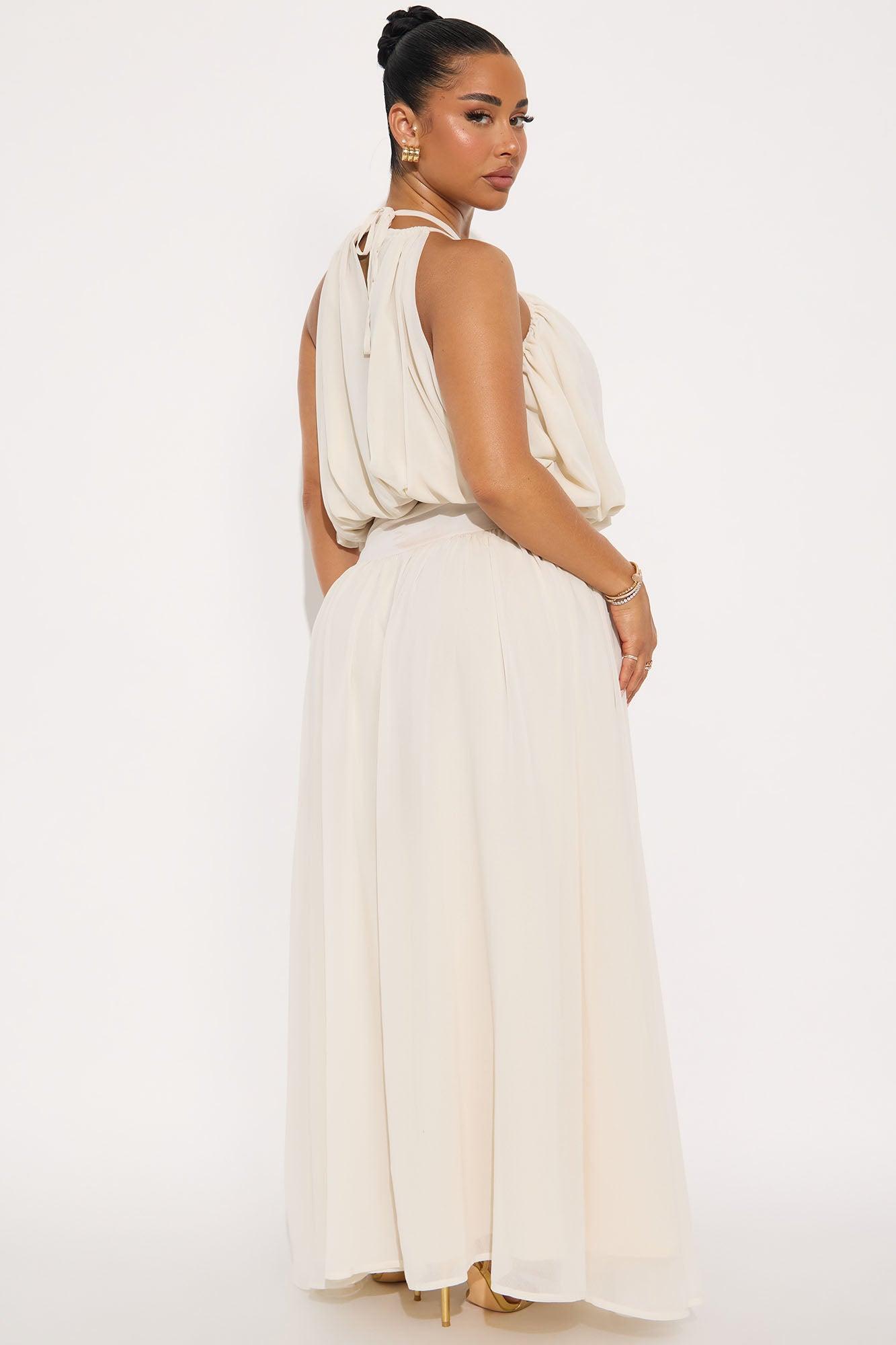 Aubrey Chiffon Maxi Skirt Set - Cream Product Image