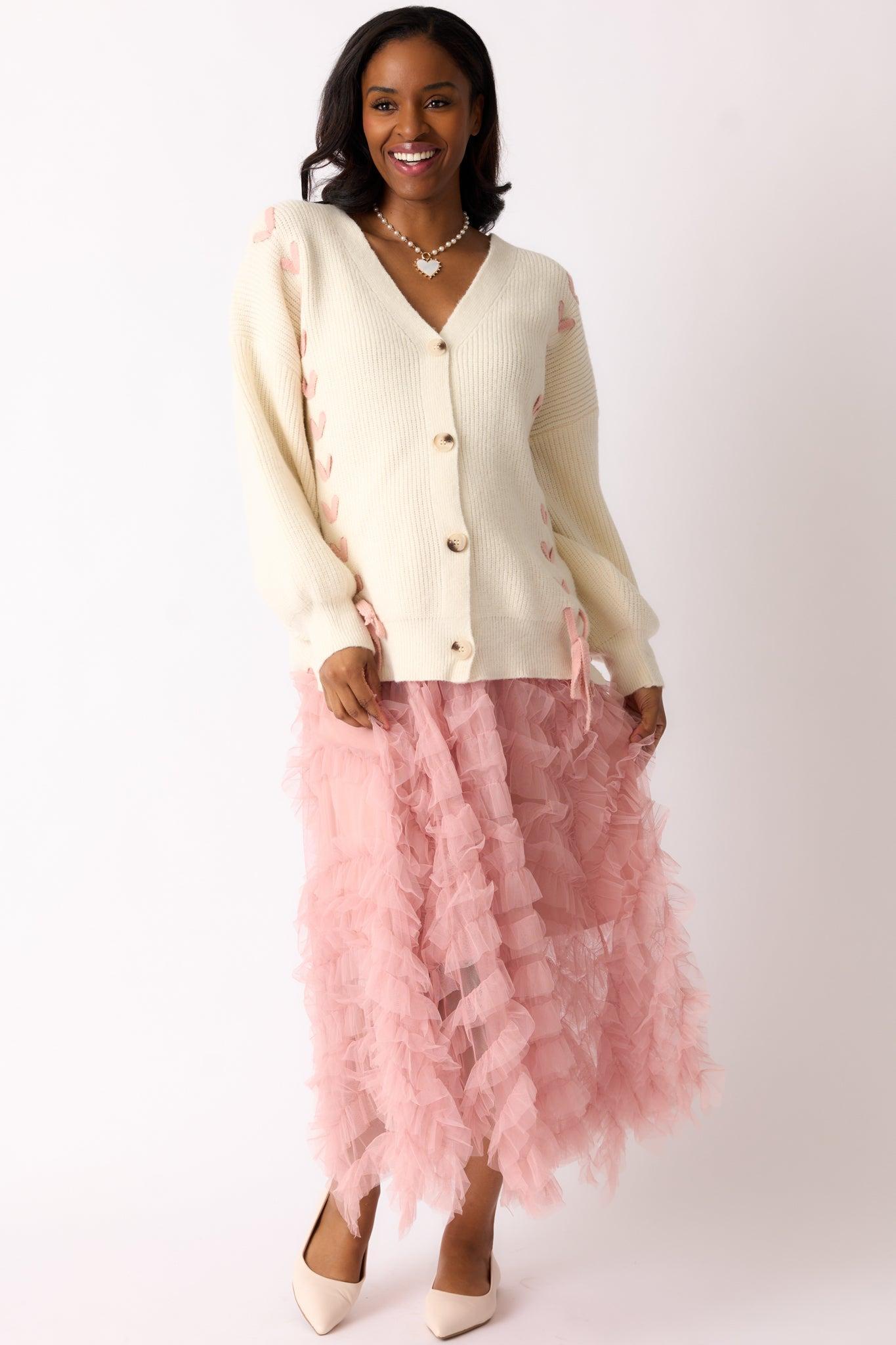 Stitched With Love Ivory Knit Cardigan Product Image