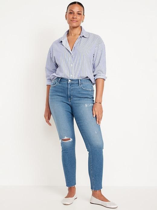 High-Waisted Rockstar Super-Skinny Ankle Jeans Product Image