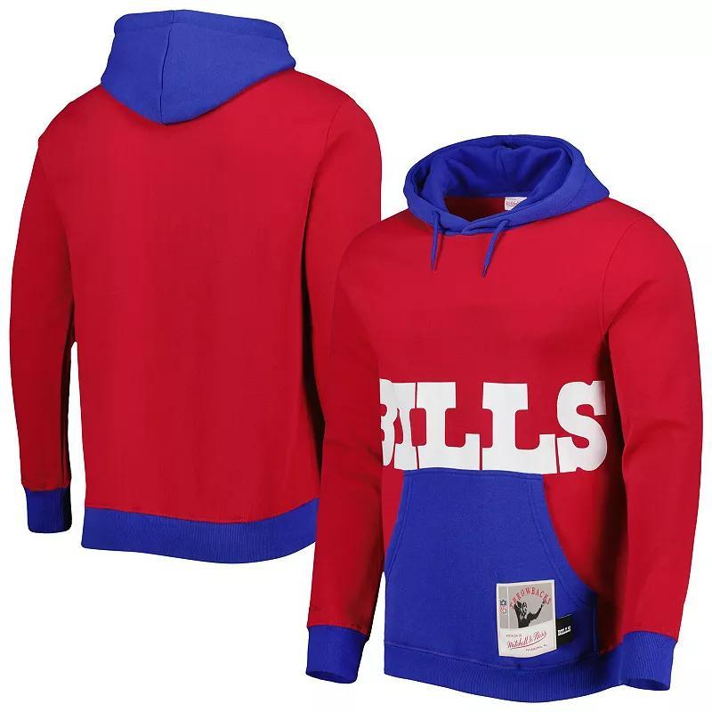 Men's Mitchell & Ness Red Buffalo Bills Big Face 5.0 Pullover Hoodie, Size: XL Product Image