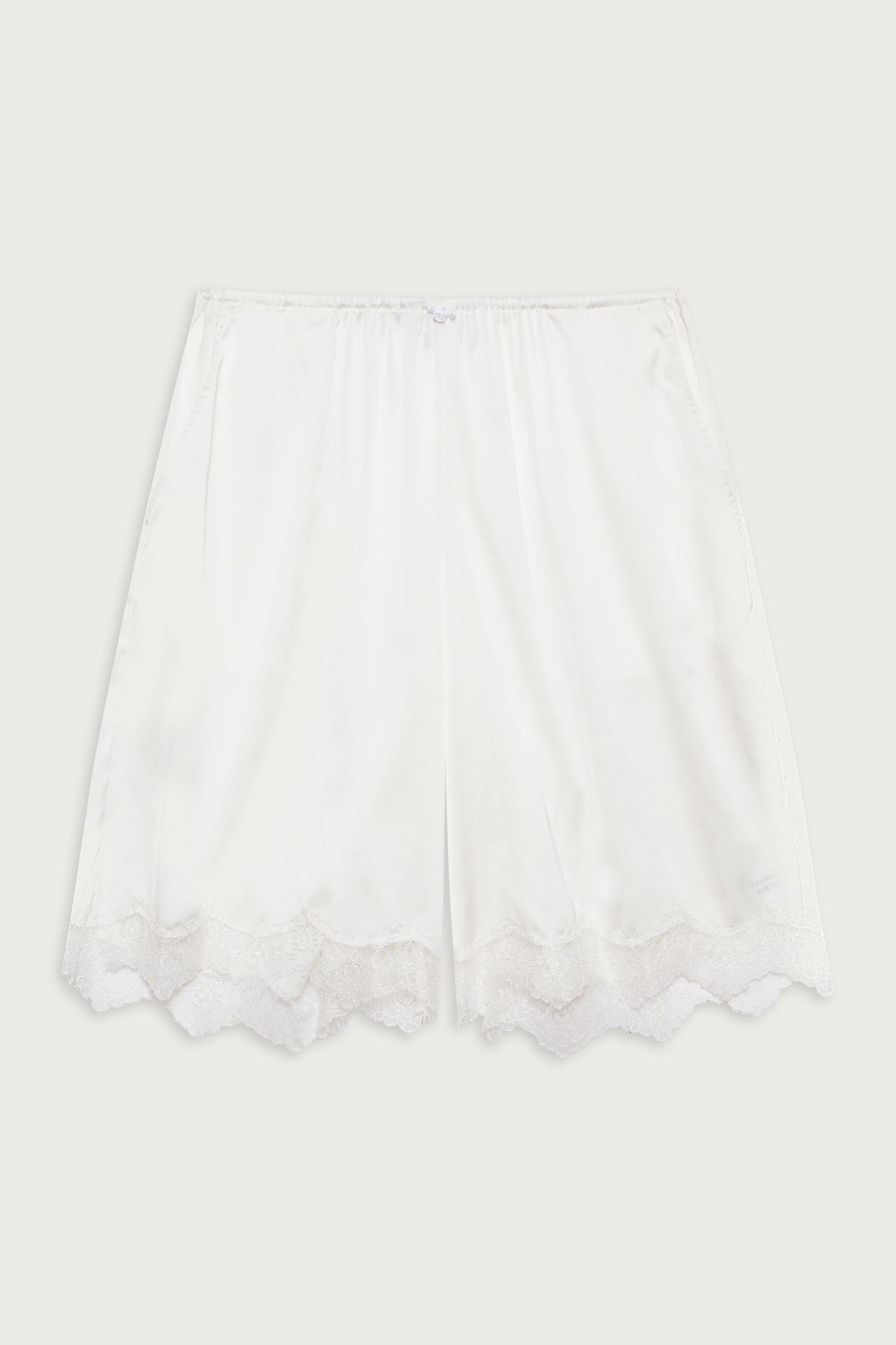 Snuggle Satin Capri Short - White Product Image