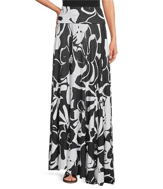 ELAN Stretch Knit Floral Print Strapless Convertible Dress Product Image