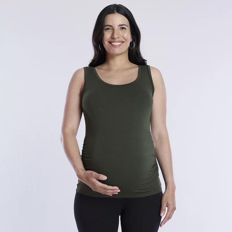 Maternity Motherhood Side Ruched Tank, Womens Renaissance Pink Product Image
