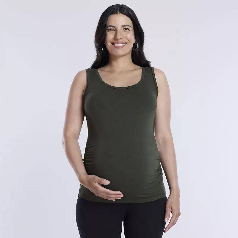 Maternity Motherhood Side Ruched Tank, Womens Renaissance Pink Product Image