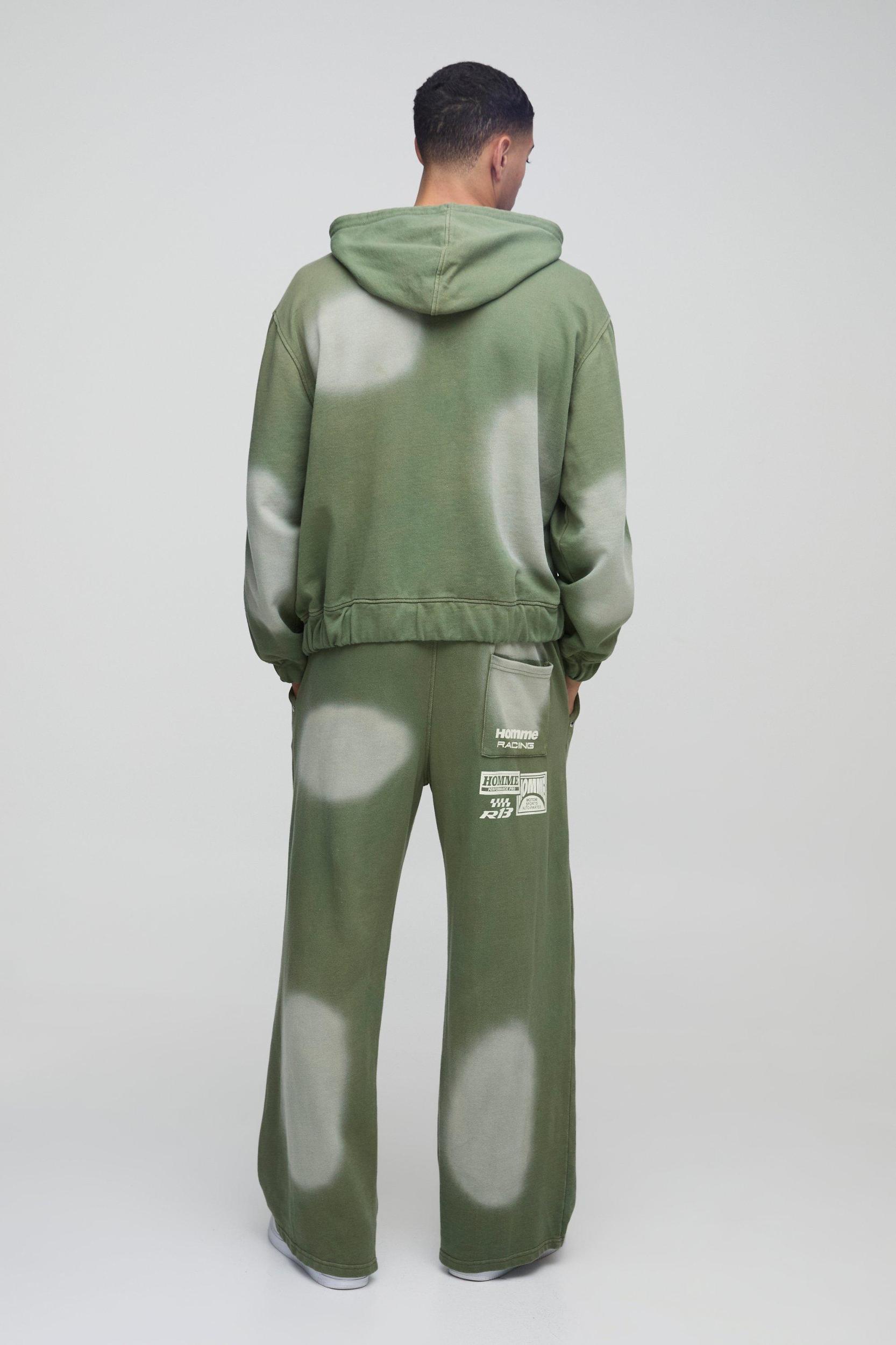 Wide Leg Homme Washed Sweatpants | boohooMAN USA Product Image
