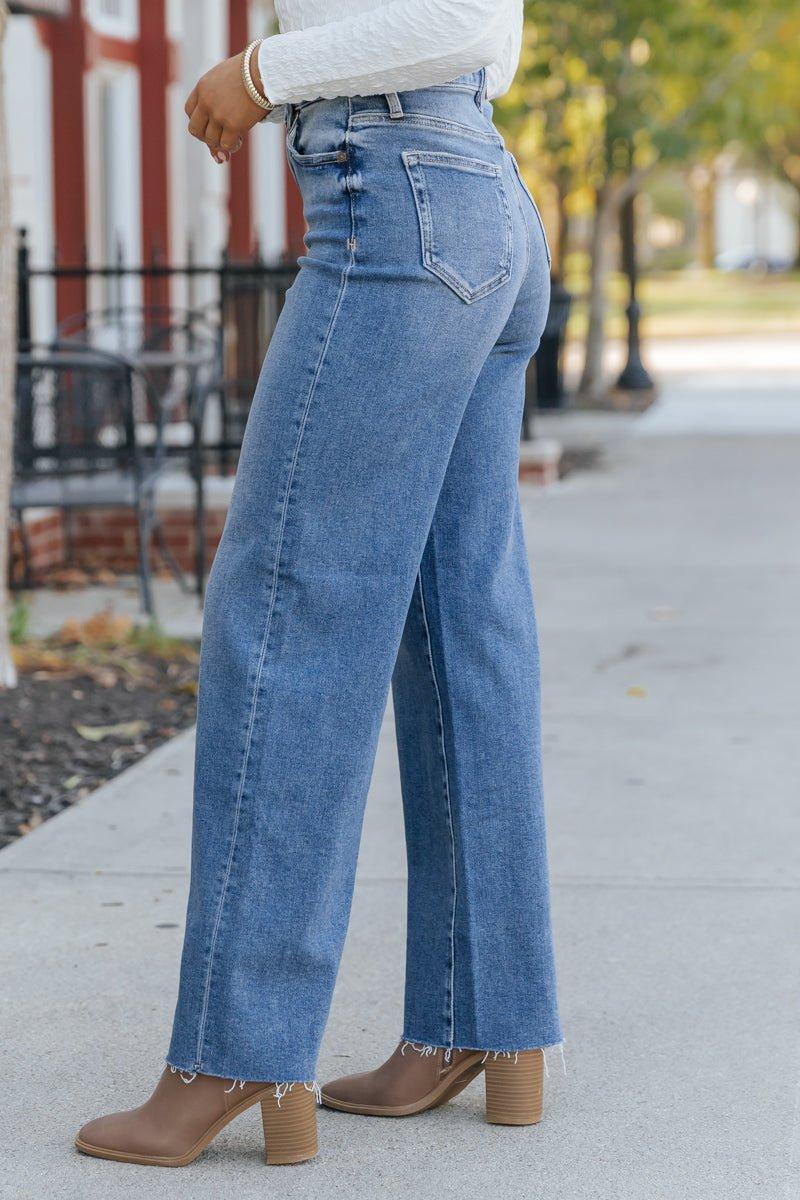 Hidden Medium Wash Dad Jeans - FINAL SALE Product Image
