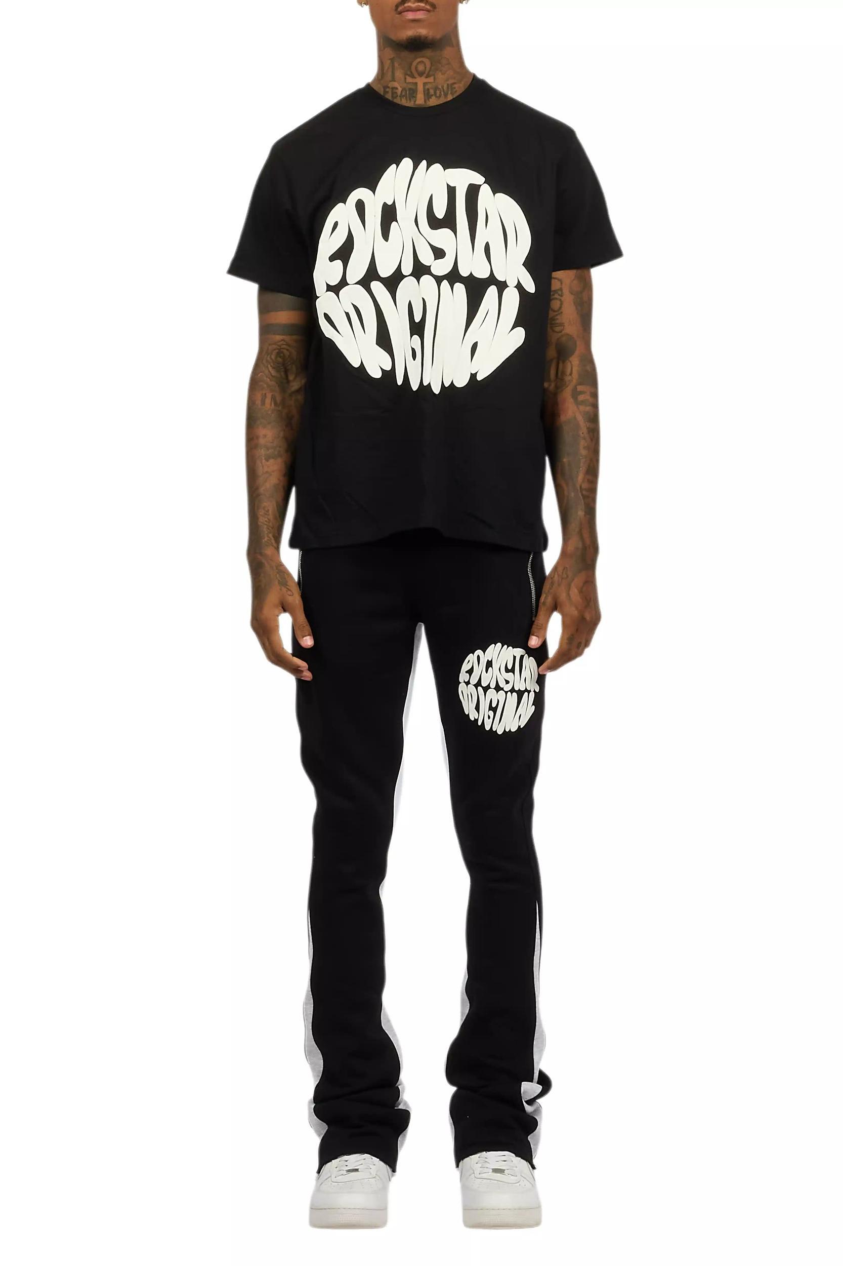 Thierry Black T-Shirt/Stacked Flare Track Set Male Product Image