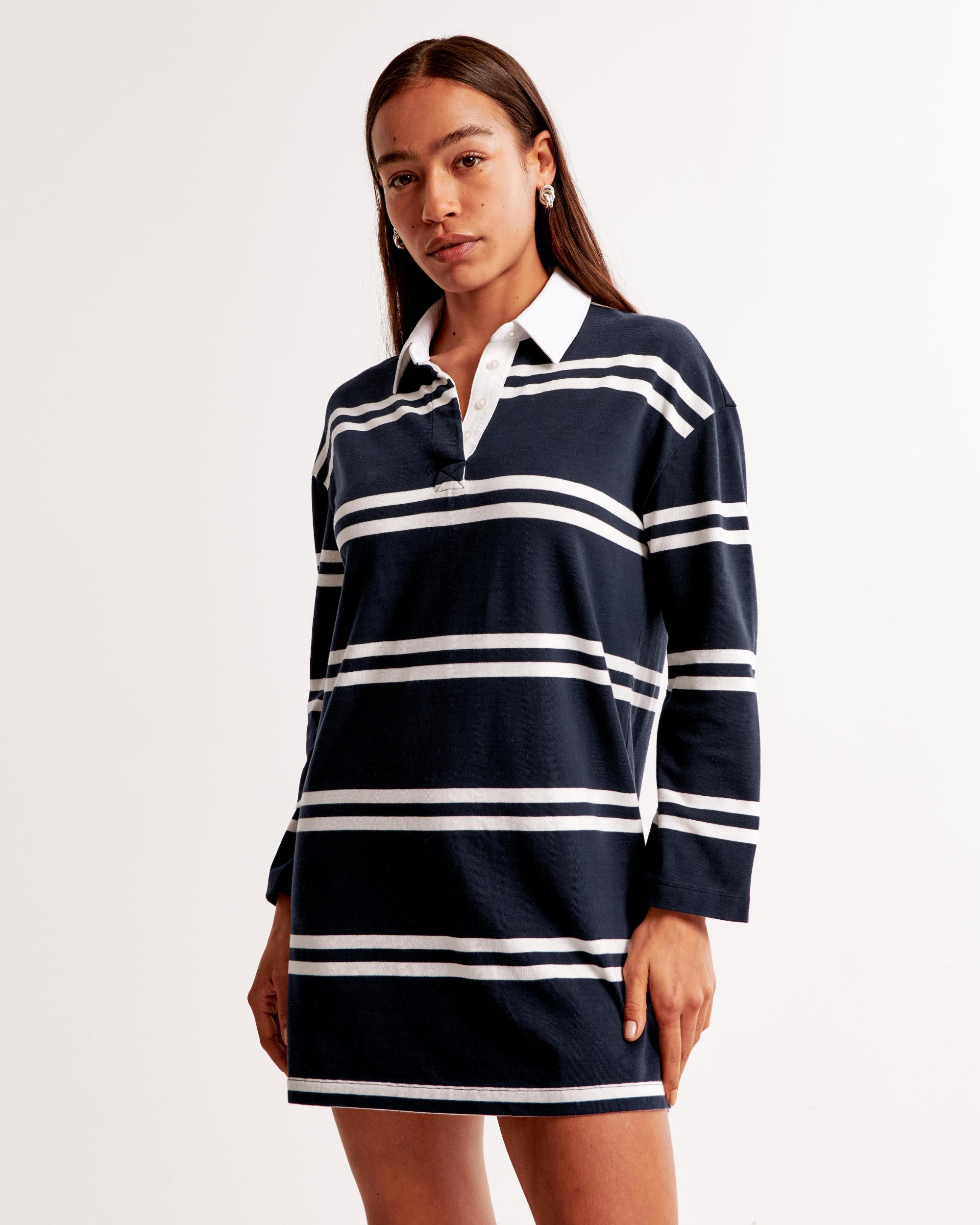 Essential Long-Sleeve Rugby Mini Dress Product Image
