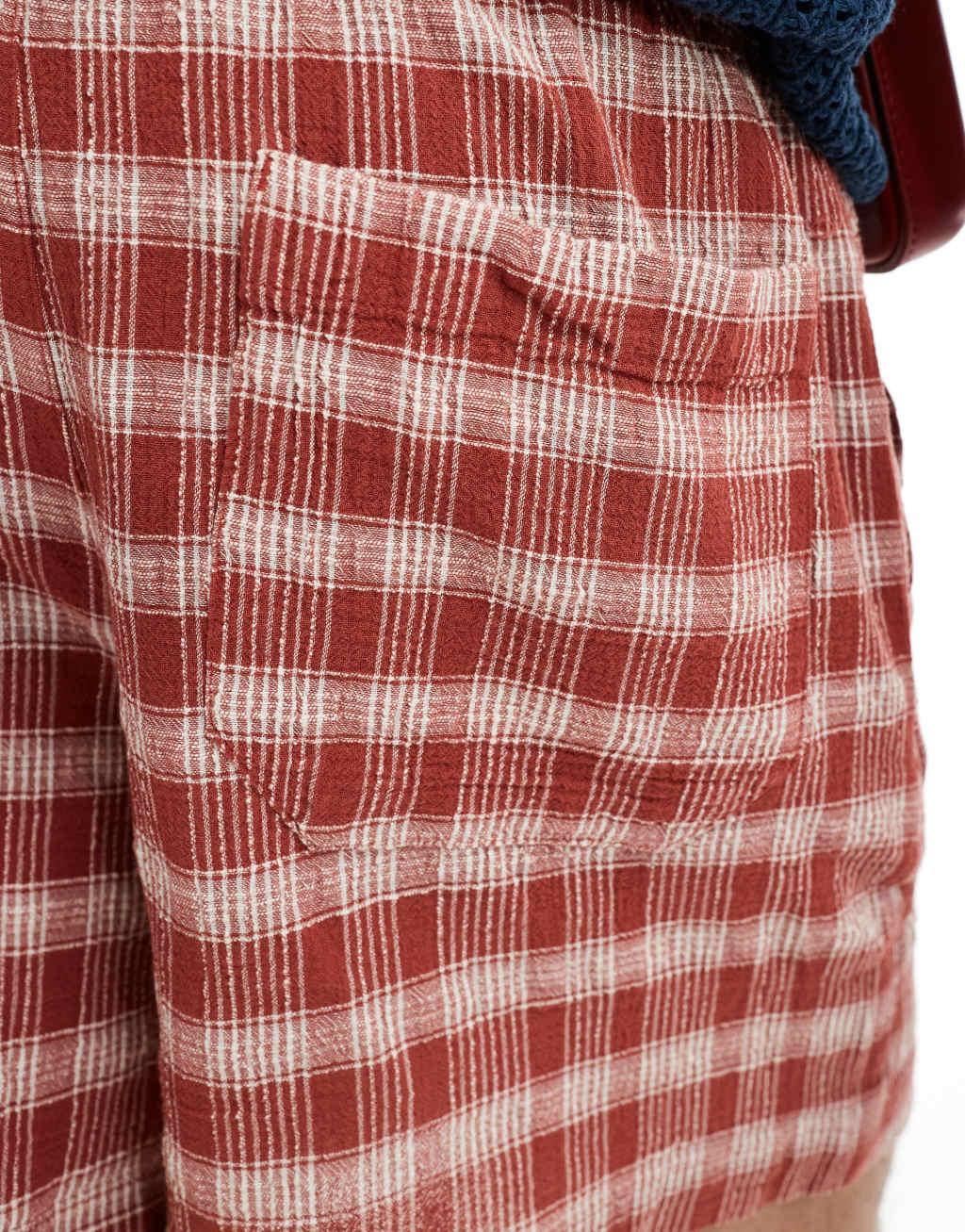 ASOS DESIGN short in red gingham check Product Image