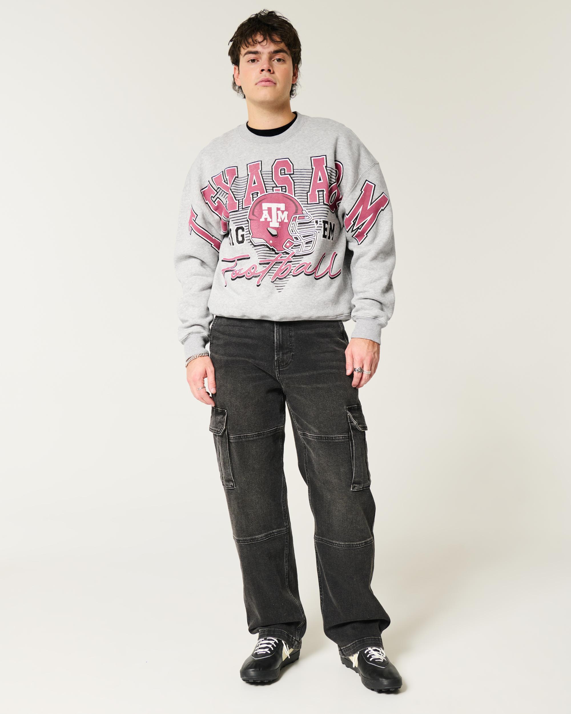Boxy Texas A&M University Graphic Crew Sweatshirt Product Image