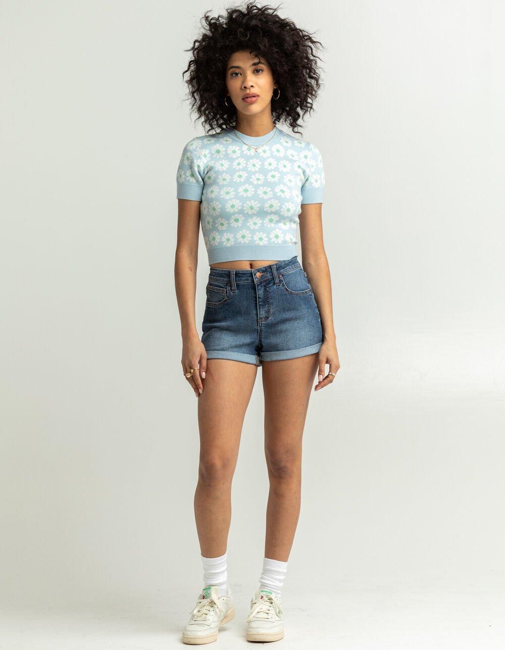 RSQ Womens High Rise Cuffed Denim Shorts Product Image