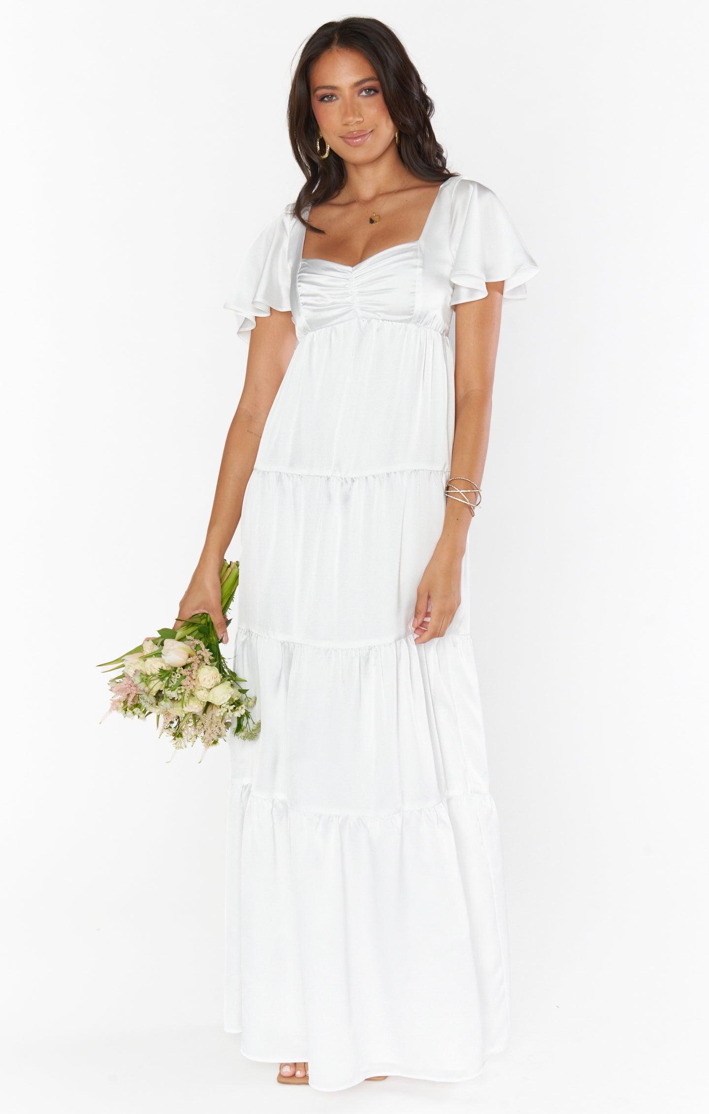 Nicole Maxi Dress ~ Ivory Luxe Satin Product Image