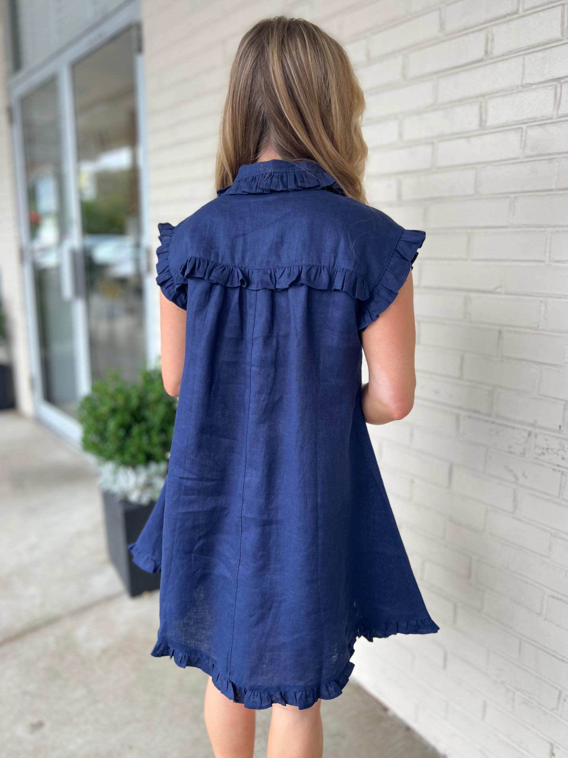 Margaret Linen Mini Dress Product Image
