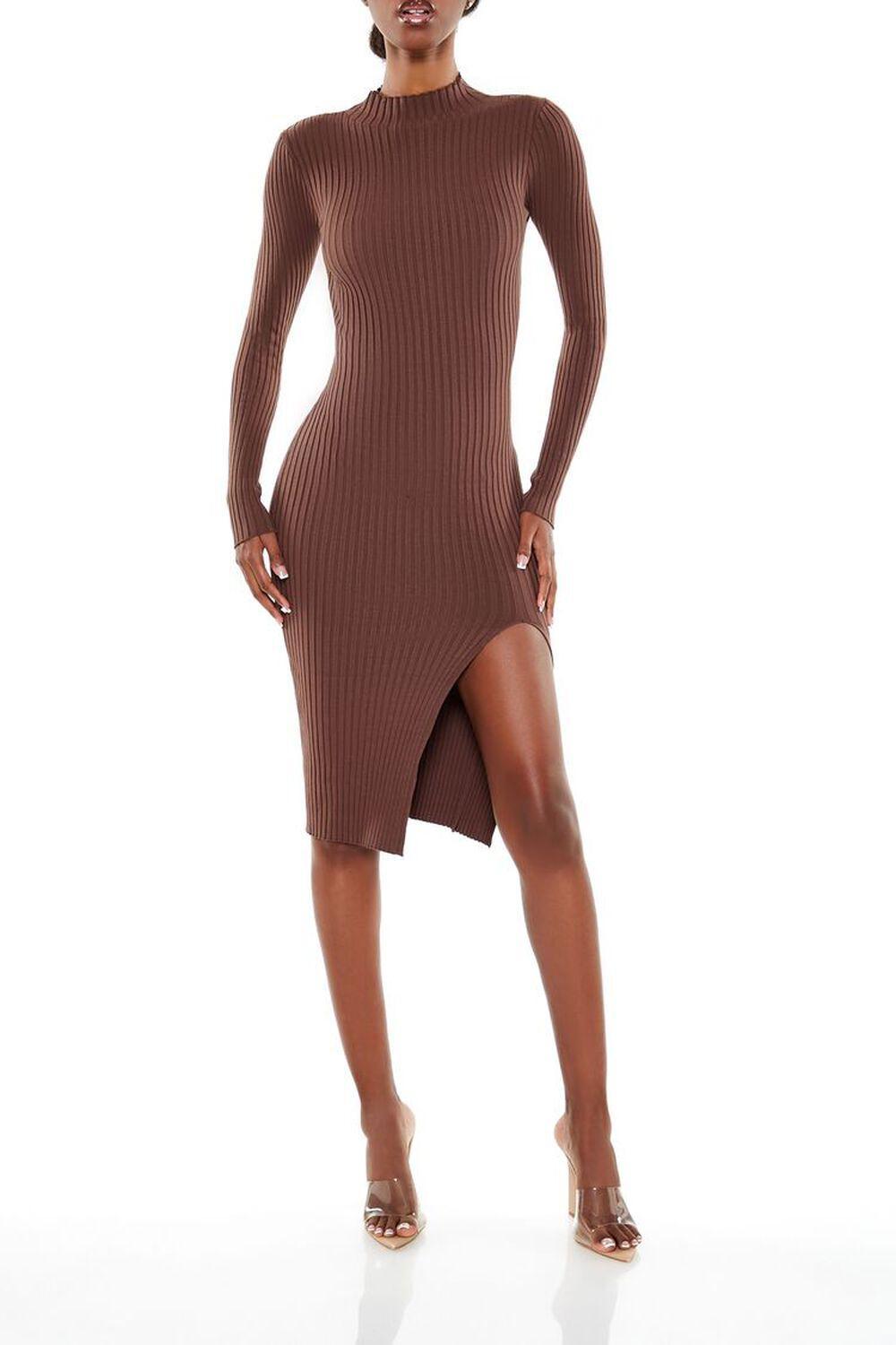 Ribbed Knit Midi Sweater Dress | Forever 21 Product Image