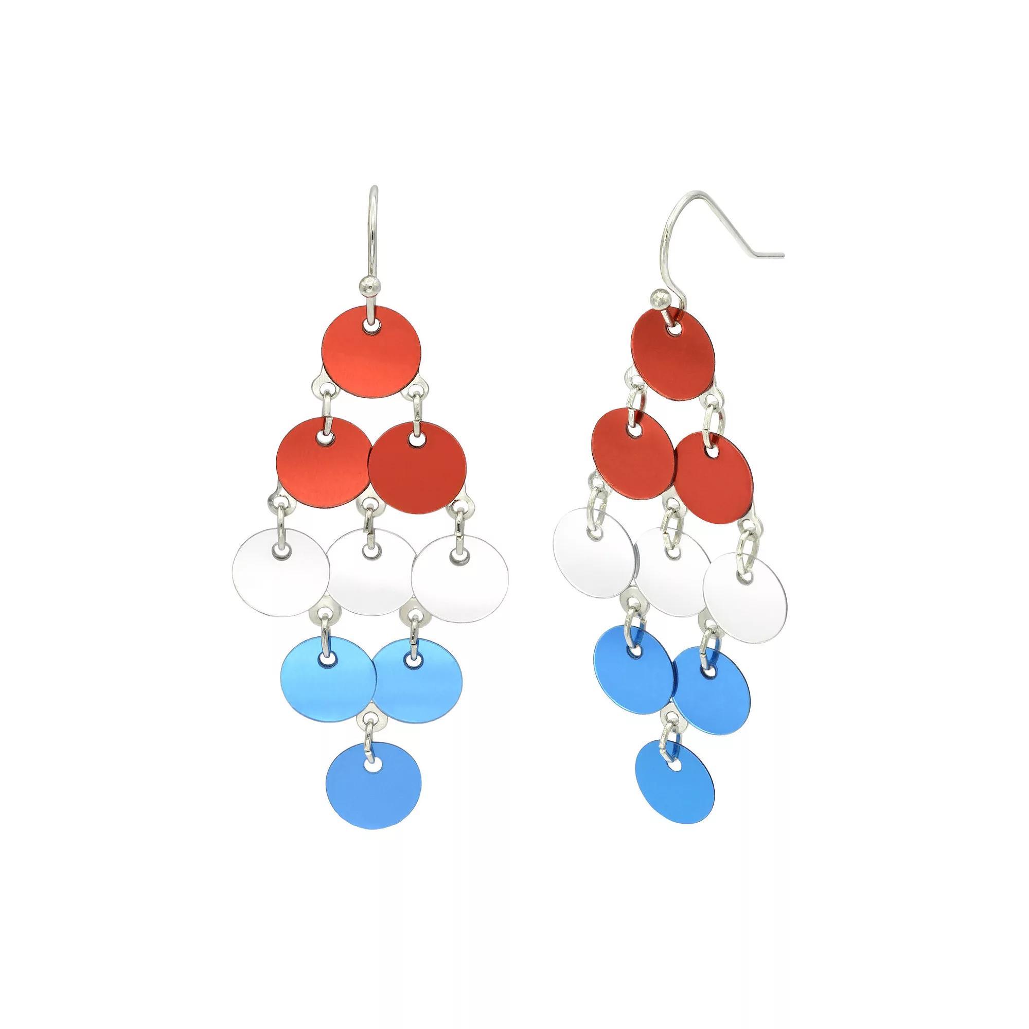 Celebrate Together™ Red, White & Blue Sequin Chandelier Earrings, Women's, Multi Product Image