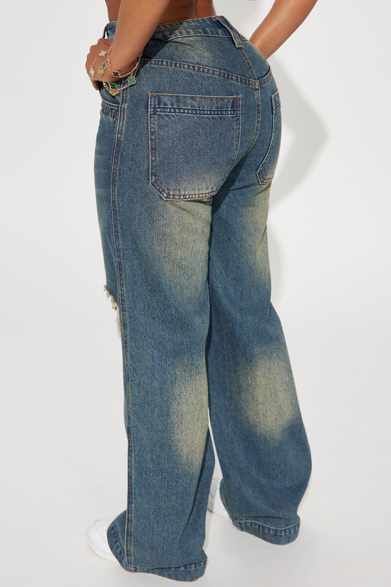 Drew Drop Waist Baggy Jeans - Dark Wash Product Image