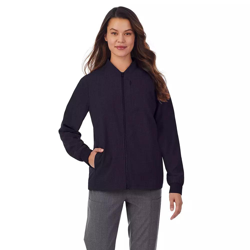 Women's Cuddl Duds® Scrubs 5-Pocket Lined Jacket, Size: Large, Black Product Image