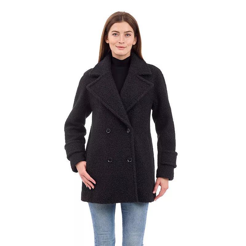 Women's BCBGeneration Double-Breasted Faux Wool Coat, Size: Medium, Oatmeal Product Image