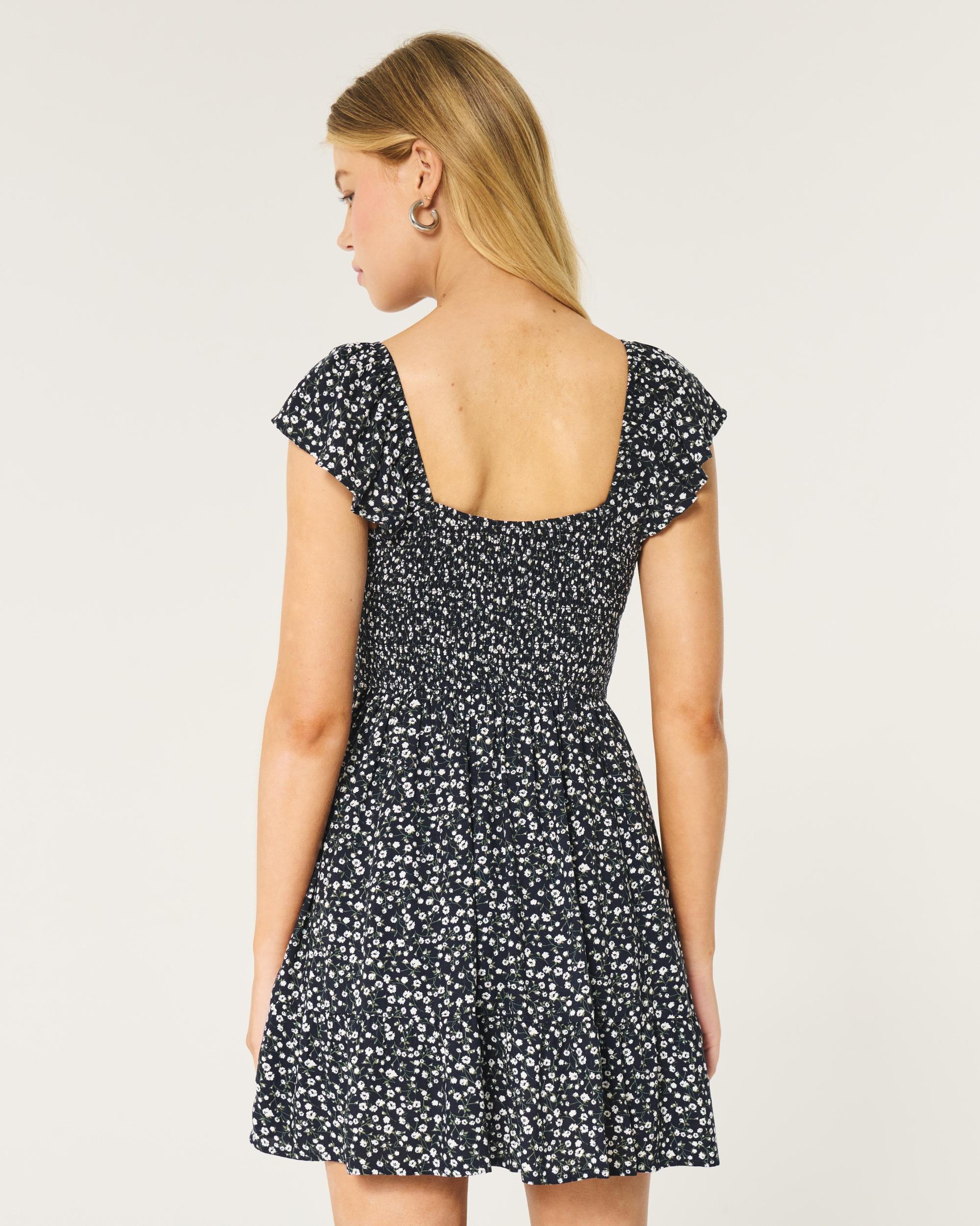 Short-Sleeve Cinch Bust Skort Dress Product Image