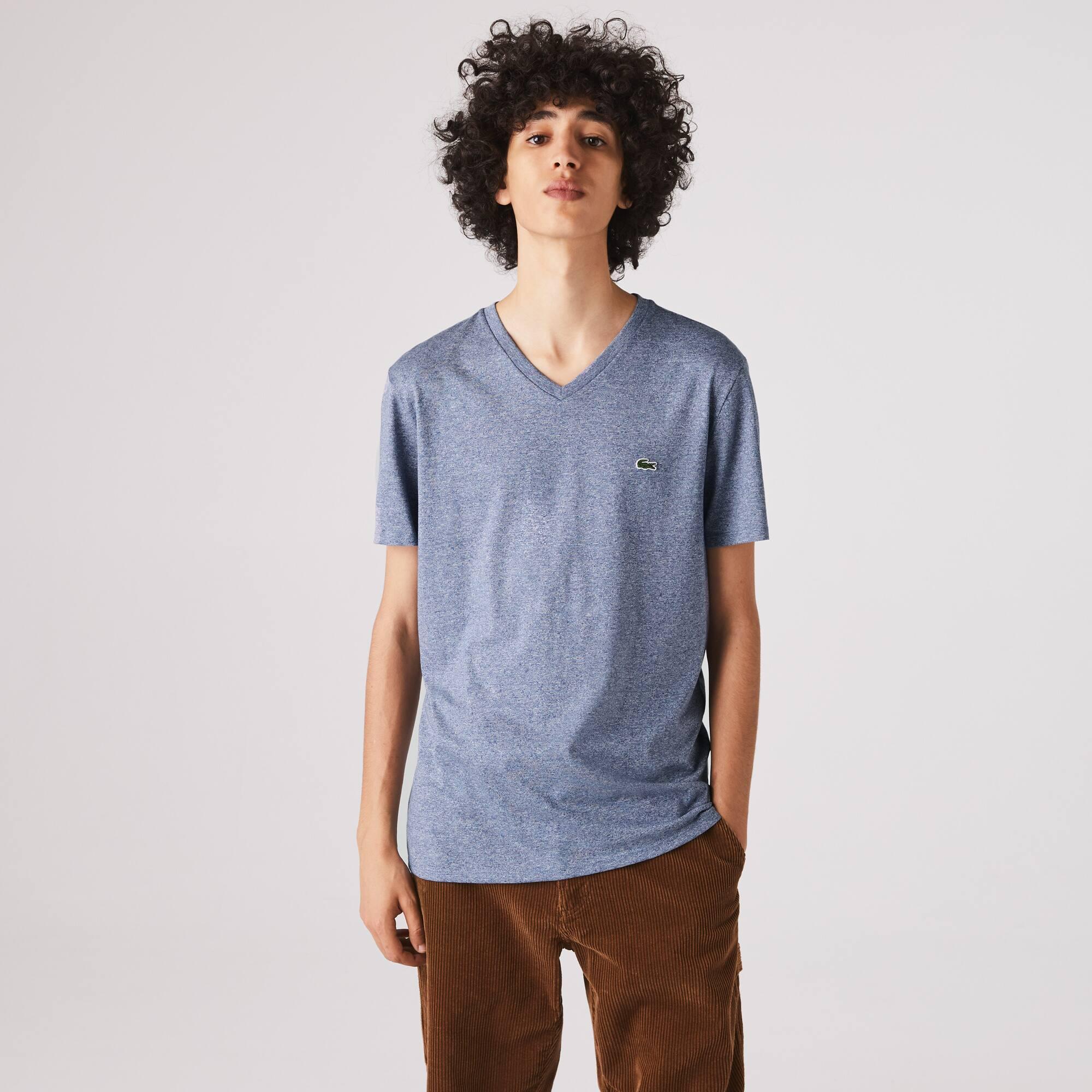 Lightweight Cotton Pima V Neck T-shirt Product Image