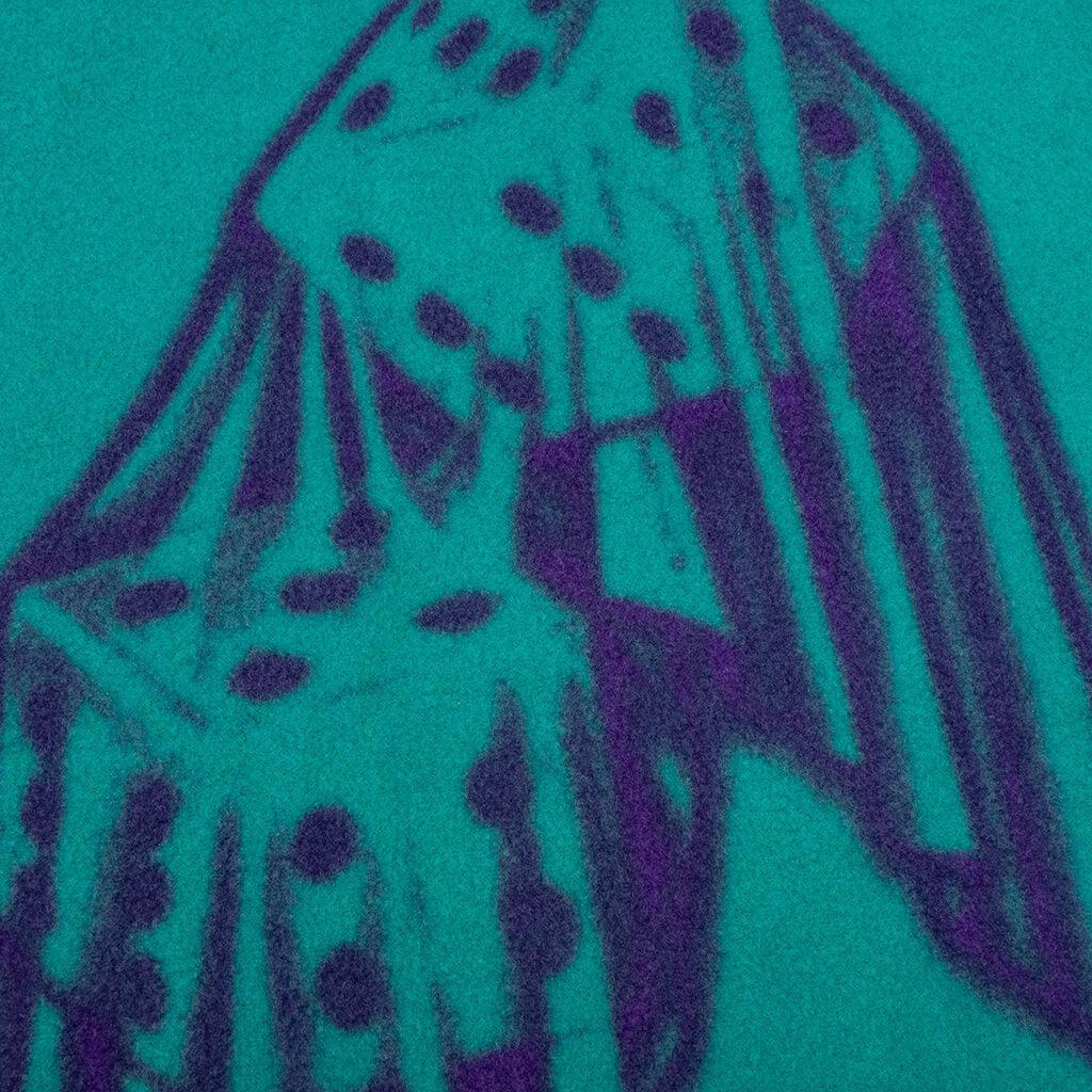 Dice Print Fleece Quarter Zip Pullover - Teal/Purple Male Product Image
