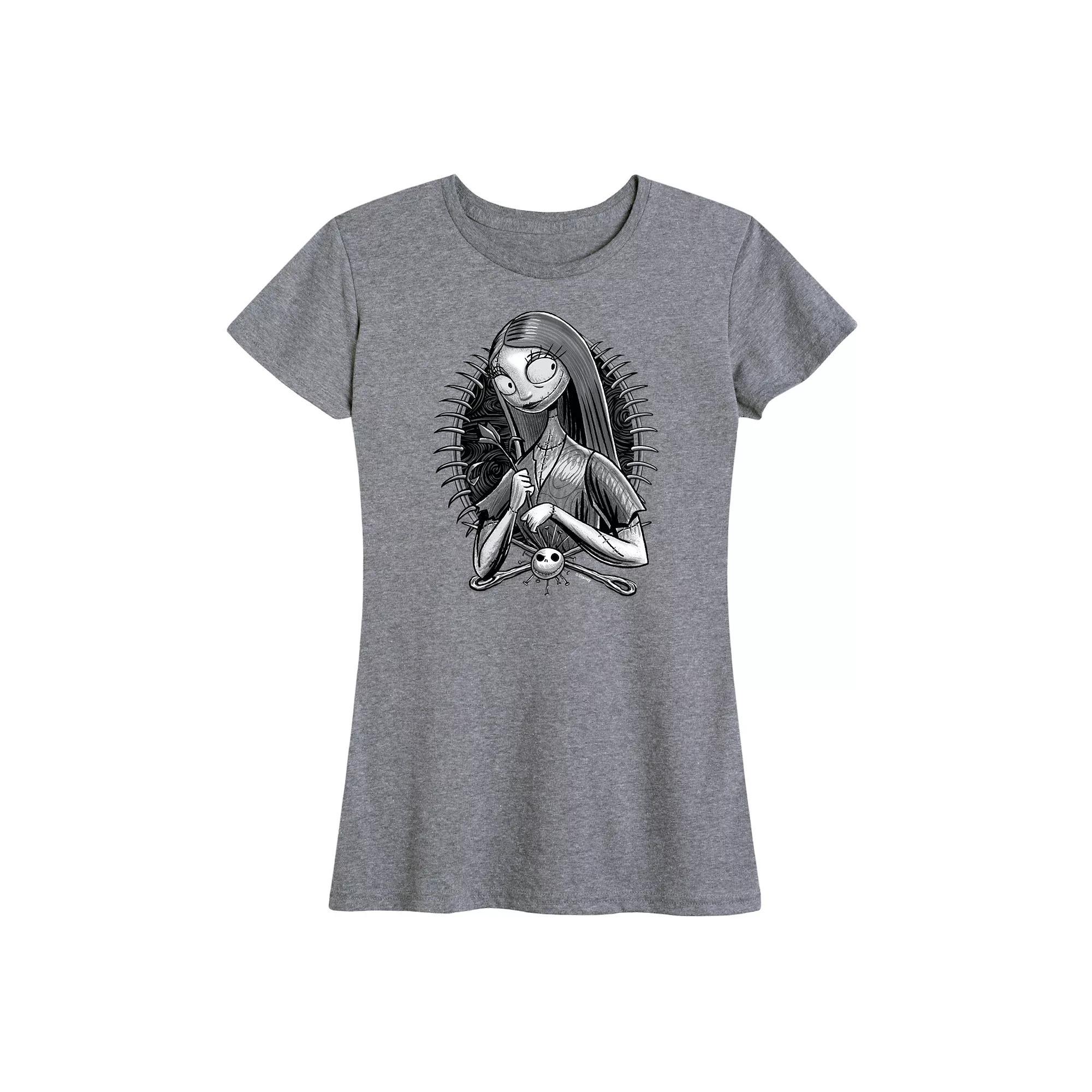 Disneys The Nightmare Before Christmas Womens Sally Graphic Tee Grey Gray Product Image